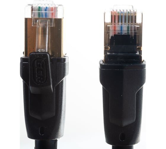 Литой прямой патч-корд F-FTP RJ45 GCR PROF категории 7 ethernet 15.0m черный VIV52I566