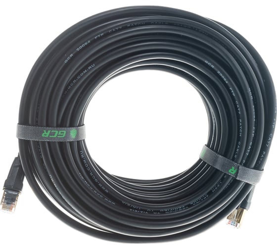Литой прямой патч-корд F-FTP RJ45 GCR PROF категории 7 ethernet 15.0m черный VIV52I566