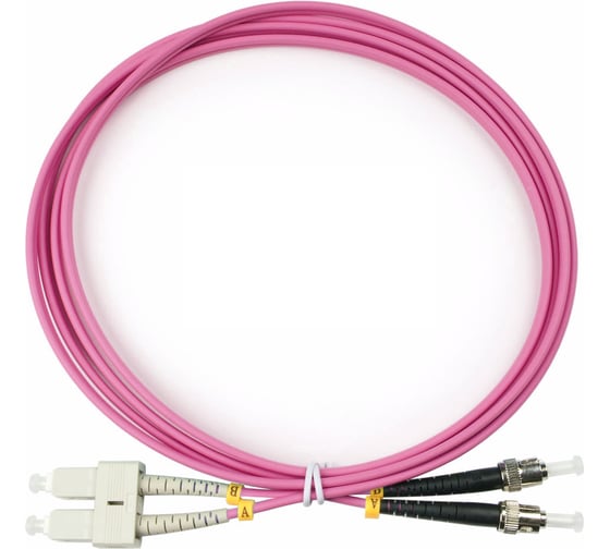Оптический патч-корд TopLAN дуплексный, MM 50/125, 1 м, DPC-TOP-OM4-SC/P-ST/P-1.0