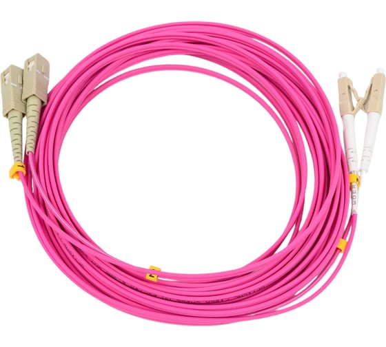Оптический патч-корд TopLAN дуплексный, MM 50/125, 7 м, DPC-TOP-OM4-LC/P-SC/P-7.0