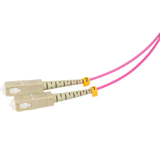 Оптический патч-корд TopLAN дуплексный, MM 50/125, 7 м, DPC-TOP-OM4-LC/P-SC/P-7.0