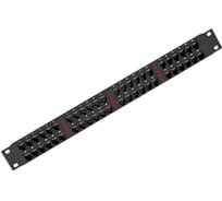 Патч панель высокой плотности SYSMATRIX, 1U 48 портов RJ 45 кат 5e Dual IDC 5PP4802U102