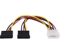 Кабель GoPower 1 MOLEX (f)-2SATA (m) 0.2м PVC RoHS 00-00029040