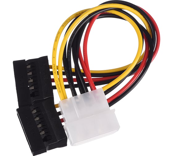 Кабель GoPower 1 MOLEX (f)-2SATA (m) 0.2м PVC RoHS 00-00029040