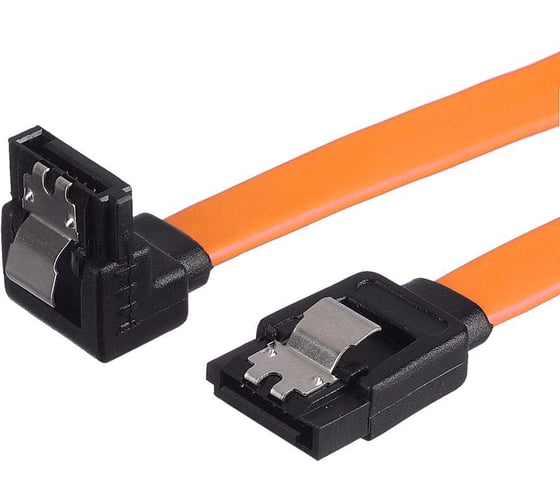Кабель GoPower SATA (m)-SATA (m) 0.5м силикон ver.3.0 оранжевый в пакете 00-00029042 1