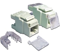 Вставка Keystone LANMASTER RJ-45, категория 6, белая, со шторкой, 180 градусов, LAN-OK45U6/180-WH