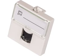 Вставка LANMASTER Mosaic, категория 6, со шторкой и увеличенным окном маркировки, белая LAN-SIP-23U6-WH