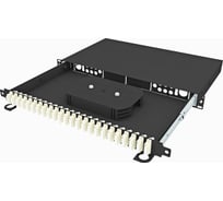 Стоечный оптический кросс TopLAN выдвижной 19, укомплектованный, КРСв-Top-1U-96LC/U-OM2-BK