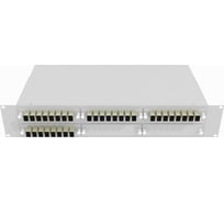 Оптический стоечный кросс TopLAN 19, многомодовый, укомплектованный, КРС-Top-2U-32SC/U-OM2-GY