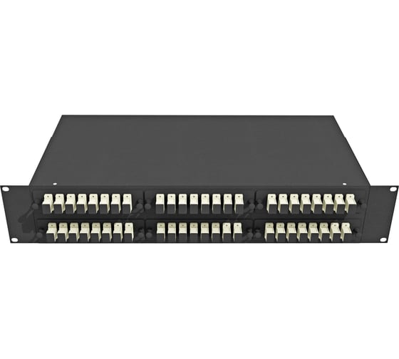Оптический стоечный кросс TopLAN 19, многомодовый, укомплектованный, КРС-Top-2U-48SC/U-OM2-BK 1