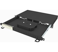 Оптический стоечный выдвижной кросс TopLAN 19, укомплектованный, КРСв-Top-1U-32LC/U-OM2-BK