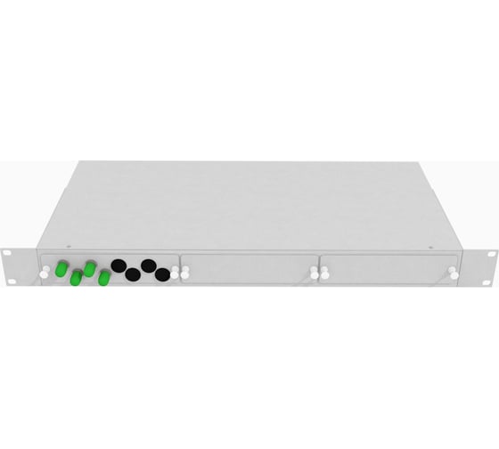 Оптический стоечный кросс TopLAN 19, одномодовый, укомплектованный, КРС-Top-1U-04ST/A-OS2-GY 1