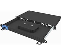 Оптический стоечный выдвижной кросс TopLAN 19, укомплектованный, КРСв-Top-1U-08SC/U-OS2-BK