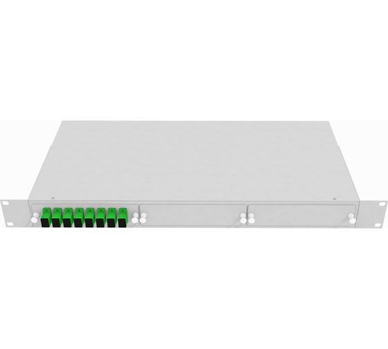 Оптический стоечный кросс TopLAN 19, одномодовый, укомплектованный, КРС-Top-1U-08SC/A-OS2-GY 1