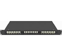 Оптический стоечный кросс TopLAN 19, многомодовый, укомплектованный, КРС-Top-1U-24SC/U-OM2-BK