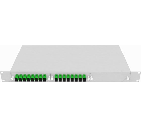 Оптический стоечный кросс TopLAN 19, одномодовый, укомплектованный, КРС-Top-1U-16SC/A-OS2-GY 1