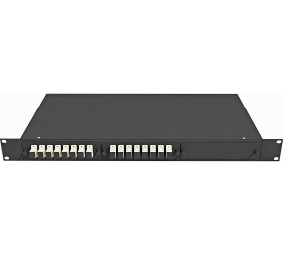 Оптический стоечный кросс TopLAN 19, многомодовый , укомплектованный, КРС-Top-1U-16SC/U-OM2-BK