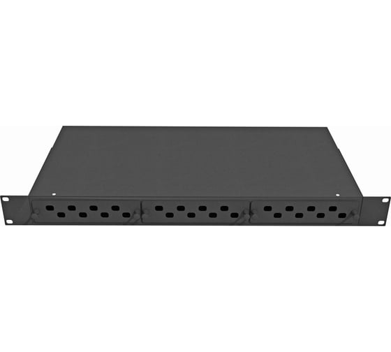 Оптический стоечный кросс TopLAN 19, 24 FC/ST адаптера, 1U, черный, КРС-Top-1U-24FC/ST-BK 1