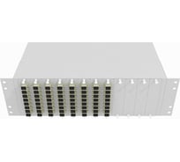 Оптический стоечный кросс TopLAN 19, многомодовый, укомплектованный, КРС-Top-3U-64SC/U-OM2-GY