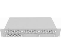 Оптический стоечный кросс TopLAN 19, многомодовый, укомплектованный, КРС-Top-2U-32FC/U-OM2-GY
