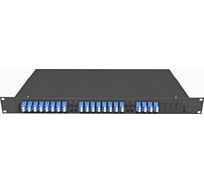 Оптический стоечный кросс TopLAN 19, укомплектованный, с адаптерами, КРС-Top-1U-40LC/U-OS2-BK