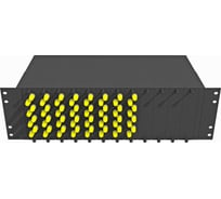 Оптический стоечный кросс TopLAN 19, многомодовый, укомплектованный, КРС-Top-3U-64ST/U-OM2-BK