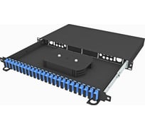 Оптический стоечный выдвижной кросс TopLAN 19, укомплектованный, КРСв-Top-1U-48SC/U-OS2-BK