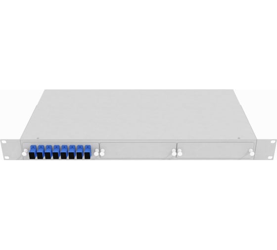 Оптический стоечный кросс TopLAN 19, одномодовый, укомплектованный, КРС-Top-1U-08SC/U-OS2-GY
