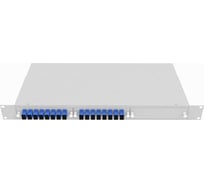 Оптический стоечный кросс TopLAN 19, одномодовый, укомплектованный, КРС-Top-1U-16SC/U-OS2-GY