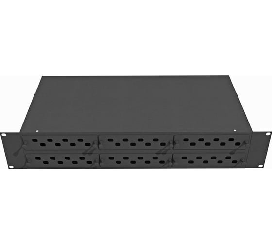 Оптический стоечный кросс TopLAN 19, 48 FC/ST адаптеров, 2U, черный, КРС-Top-2U-48FC/ST-BK 1