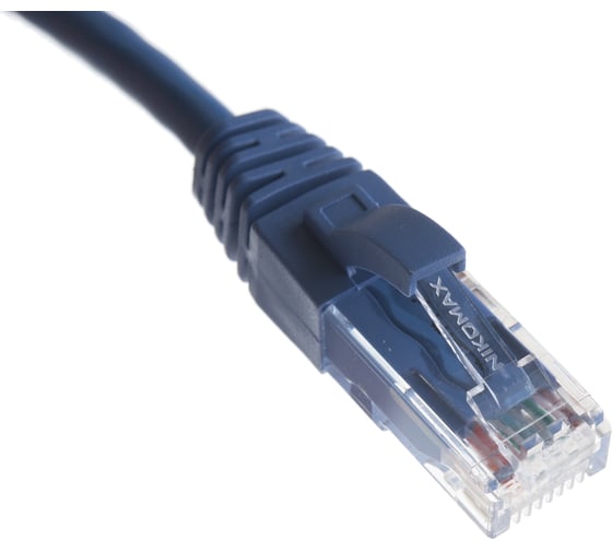 Шнур NIKOMAX U/UTP, 4 пары, Категория 5e, 7х0,205мм, PVC, синий, 0,15м NMC-PC4UD55B-001-BL