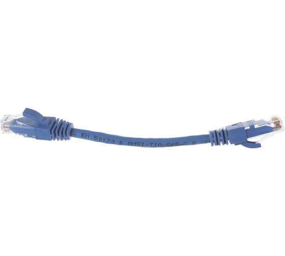 Шнур NIKOMAX U/UTP, 4 пары, Категория 5e, 7х0,205мм, PVC, синий, 0,15м NMC-PC4UD55B-001-BL