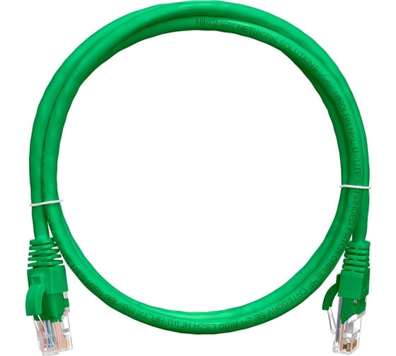 Шнур NIKOMAX, U/UTP 4 пары, Категория 5e, 7х0,205мм, PVC, зеленый, 0,15м NMC-PC4UD55B-001-GN