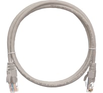 Шнур NIKOMAX, U/UTP 4 пары, Категория 5e, 7х0,205 мм, серый, 0,15м NMC-PC4UD55B-001-C-GY