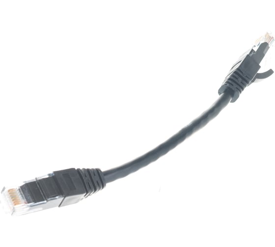 Шнур NIKOMAX, U/UTP 4 пары, Категория 5e, 7х0,205 мм, PVC, черный, 0,15м NMC-PC4UD55B-001-BK 1