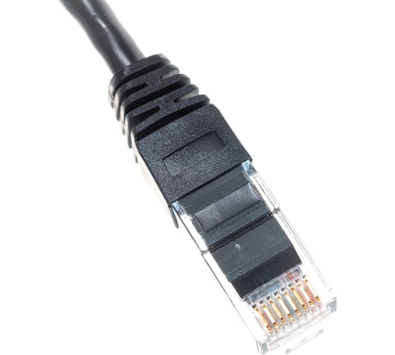 Шнур NIKOMAX, U/UTP 4 пары, Категория 5e, 7х0,205 мм, PVC, черный, 0,15м NMC-PC4UD55B-001-BK