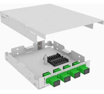 Оптический кросс TopLAN настенный, одномодовый укомплектованный КРНМ-Top-04SC/A-OS2-GY