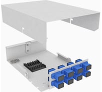 Оптический кросс TopLAN настенный, одномодовый укомплектованный КРНМ-Top-08SC/U-OS2-GY