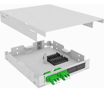 Оптический кросс TopLAN настенный, одномодовый укомплектованный КРНМ-Top-04LC/A-OS2-GY