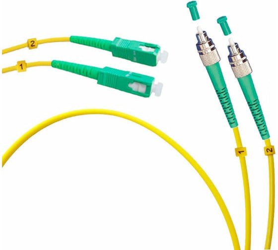 Оптический патч-корд TopLAN дуплексный, FC/APC-SC/APC, SM 9/125, 20 м, DPC-TOP-652-FC/A-SC/A-20 1