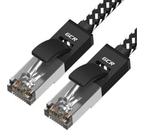 Прямой патч-корд PROF GCR 2.0m UTP медь категирии 6 OD 5.30mm STRONG чёрно белый нейлон VIV52I020