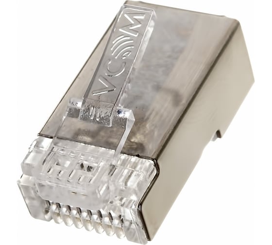 Коннектор VCOM RJ45, 8P8C, для FTP кабеля, 5 категория экранированный, 20 штук, VNA2230-1/20