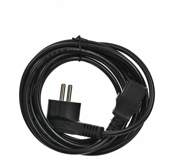 Кабель компьютер - розетка VCOM 220V, угловая евровилка, 3 м, VDE 3G*0,75mm2, CE021-CU0.75-3 1