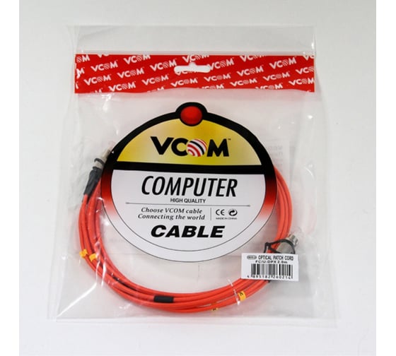 Оптический шнур VCOM FC-FC, UPC, MM, многомодовый, Duplex, VDU101-2M