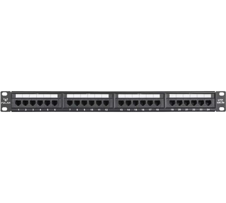Коммутационная настенная панель Folan 19", 1U, 24 портов, Кат.5e, неэкранированная, черная 1 шт FC-URP-24-UD2