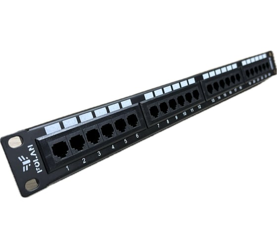 Коммутационная настенная панель Folan 19", 1U, 24 портов, Кат.5e, неэкранированная, черная 1 шт FC-URP-24-UD2