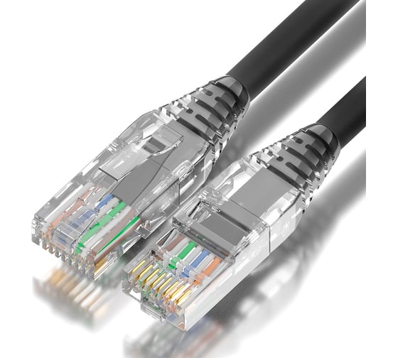 Патч-корд GCR, 0.5m LSZH UTP категории 5e, черный, коннектор прозрачный ABS VIV52I630 1