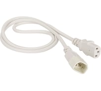Шнур питания LANMASTER C13-C14, 3х0.75, 220В, 10А, белый, 5 метров LAN-PP13/14-5.0-WH