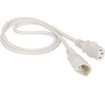Шнур питания LANMASTER C13-C14, 3х0.75, 220В, 10А, белый, 1.5 метра LAN-PP13/14-1.5-WH