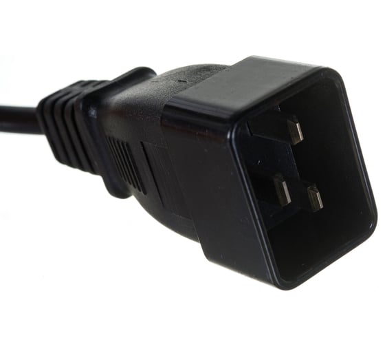 Шнур питания LANMASTER С13-C20, 3х0.75, 220В, 10А, черный, 1 метр LAN-PP13/20-1.0-BK